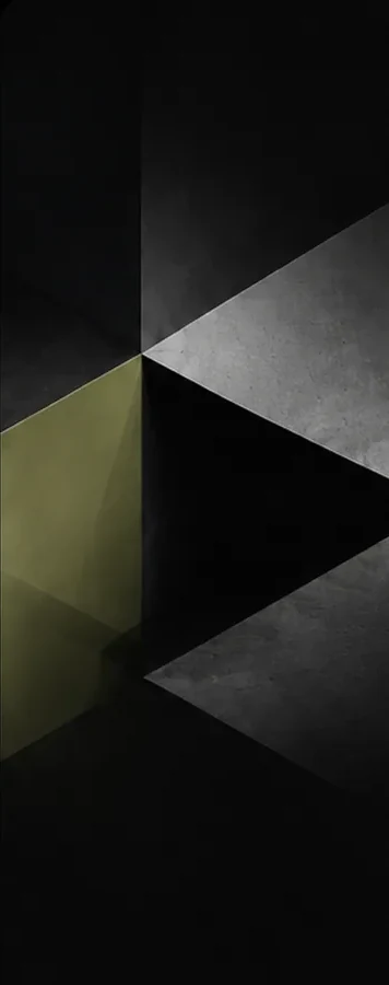 Geometrische Flächenkomposition in Schwarz und Oliv