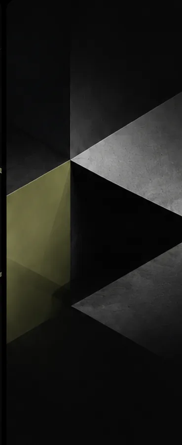 Geometrische Flächenkomposition in Schwarz und Oliv