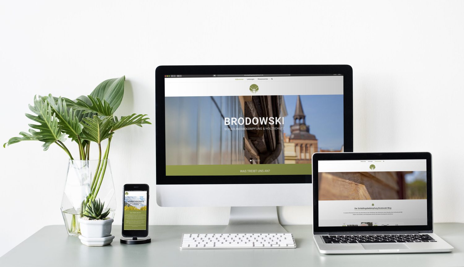 Website für Schädlingsbekämpfung Brodowski auf mehreren Geräten