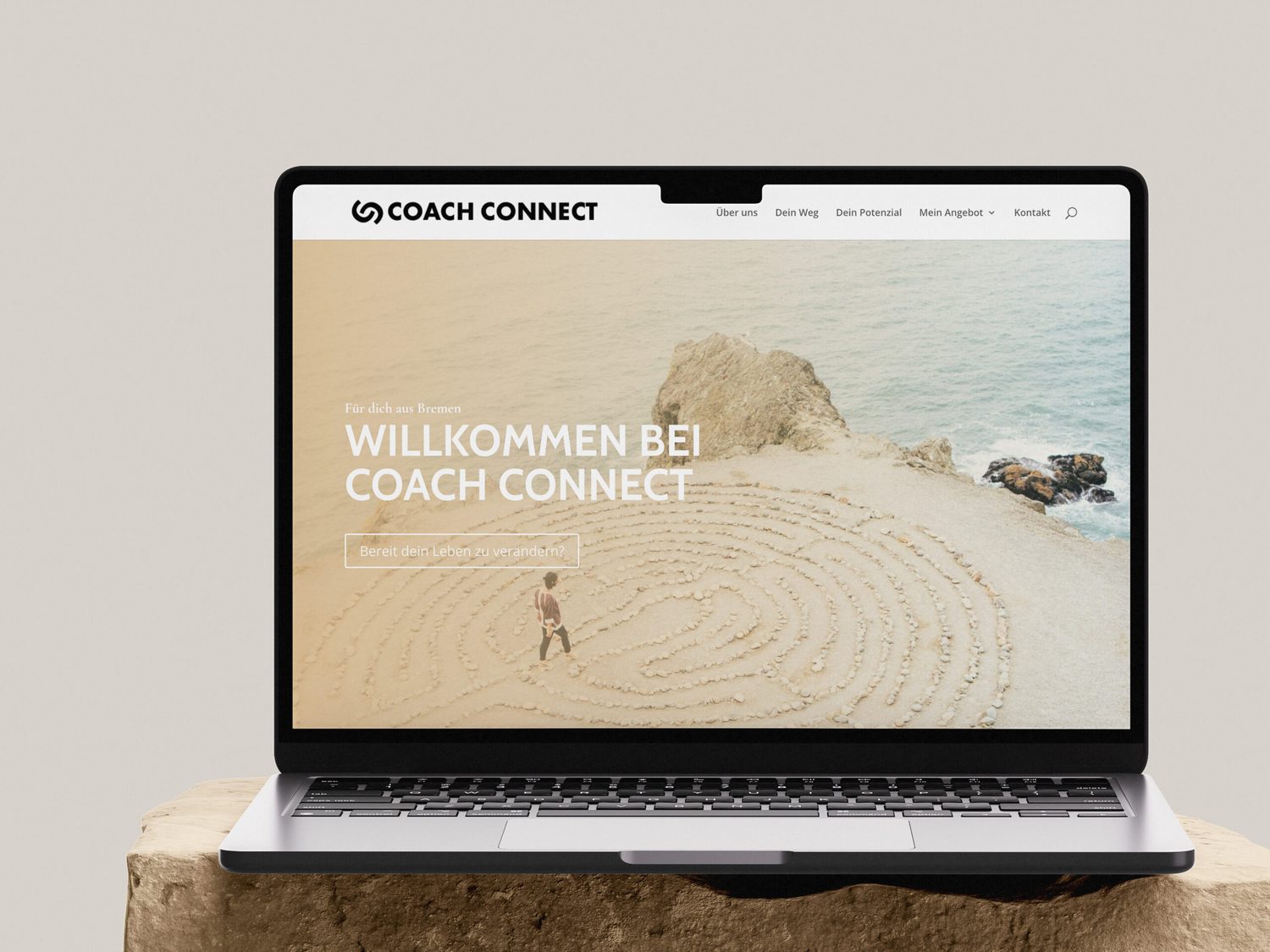 Website für Coach Connect auf einem Laptop