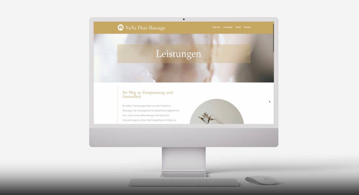 Startseite der Website für NaNa Thai-Massage