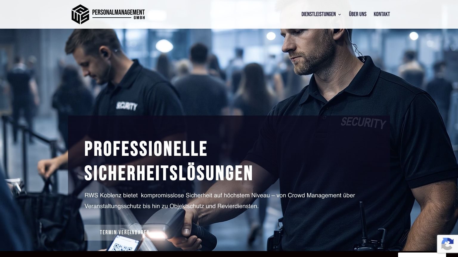 Startseite der von paintink gestalteten Website für RWS Koblenz