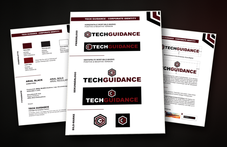 Corporate-Design-Unterlagen von TechGuidance im Überblick